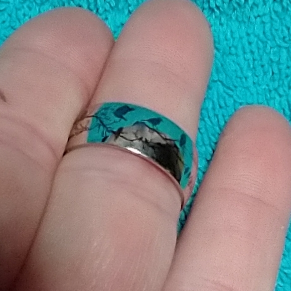 Silver stainless steel black crow Bird Design Ring - Picture 3 of 3